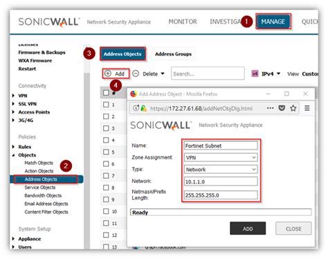 How can I configure a main mode VPN between a SonicWall and Fortinet ...