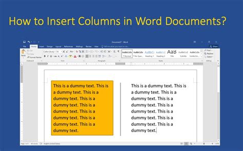 How to Insert Columns in Word Documents? – WebNots