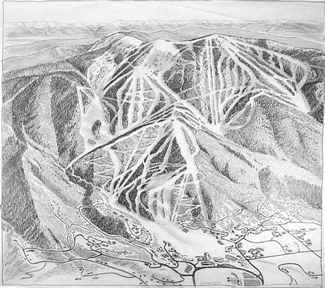 Steamboat Ski Map | Steamboat Map | by James Niuhues | Mountain drawing, Ski trails, Trail maps