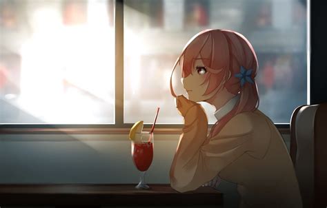 Anime Girl Drinking Coffee Wallpapers - Wallpaper Cave