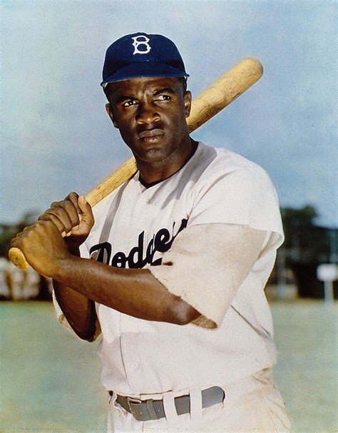 Jackie Robinson In Brooklyn Dodgers by New York Daily News Archive