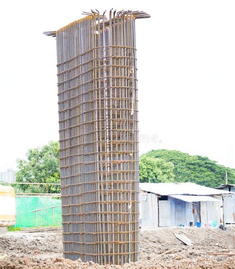 Iron Construction To Construct Concrete Pole Stock Photo - Image of structure, building: 48189592