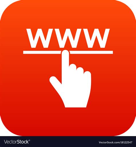 Hand cursor and website icon digital red Vector Image