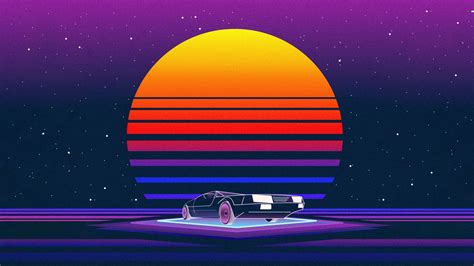 an image of a car driving on the road in front of a sunset with stars