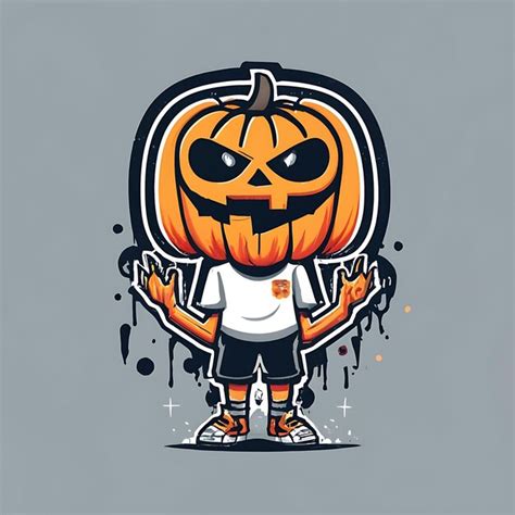 Premium AI Image | Halloween Cartoon illustration of a pumpkin head