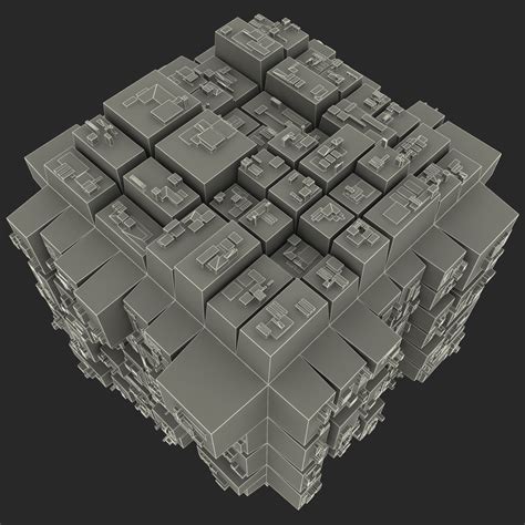 3d greeble square model