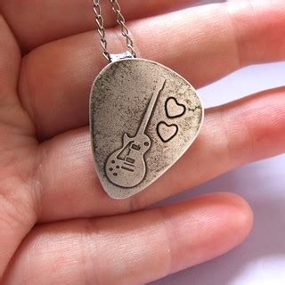 Guitar pick/plectrum necklace | Made from art clay silver (P… | Flickr