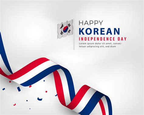 Happy South Korea Independence Day August 15th Celebration Vector ...