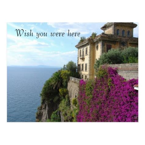 Wish you were here postcard | Zazzle