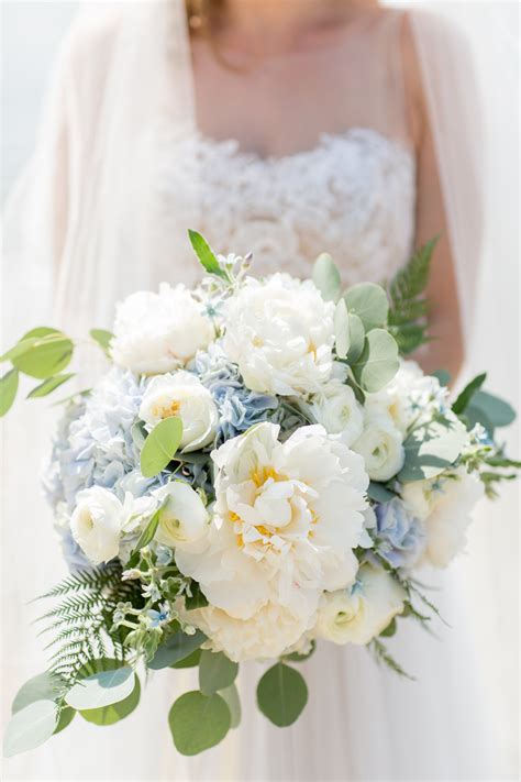 Ivory Peony and Blue Hydrangea Bouquet - Elizabeth Anne Designs: The Wedding Blog