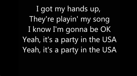 Miley Cyrus- Party in the USA lyrics - YouTube