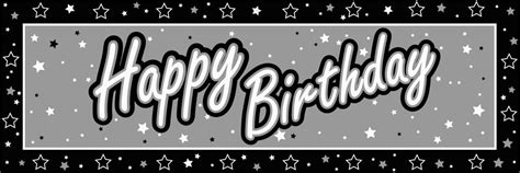 Happy Birthday Banner Clipart Black and White Happy Birthday Banner ...