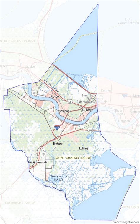 Map of Saint Charles Parish, Louisiana - Địa Ốc Thông Thái