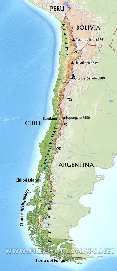 Chile Physical Map