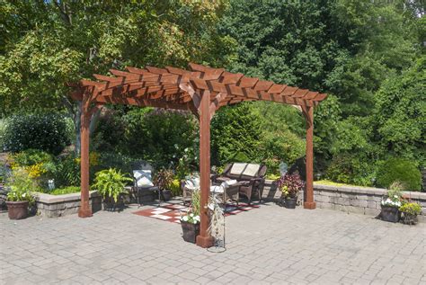 10x12 Wood Pergola Kit for Sale - YardCraft | DIY Pergola Kit in Canyon Brown Stain - Includes ...