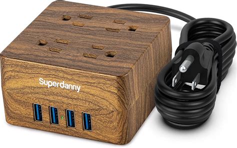 USB Power Strip Surge Protector with 4 Smart USB Ports, 5ft – SUPERDANNY