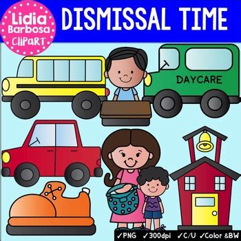 Dismissal Time clip art for Teachers by Lidia Barbosa Clip Art | TpT