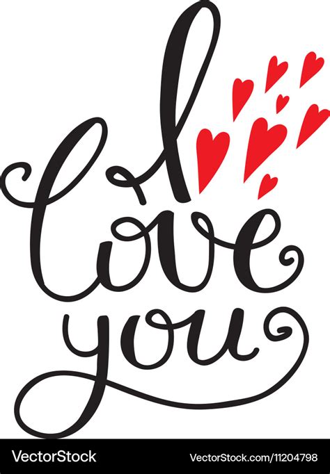 I love you text Royalty Free Vector Image - VectorStock