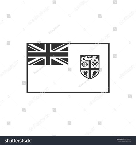 Fiji Flag Icon Black Outline Flat Stock Vector (Royalty Free ...