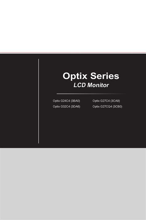 MSI OPTIX G24C43BA0 USER MANUAL Pdf Download | ManualsLib