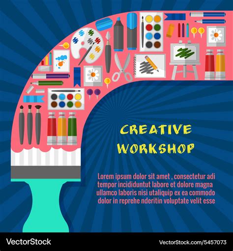 Creative workshop poster template Royalty Free Vector Image