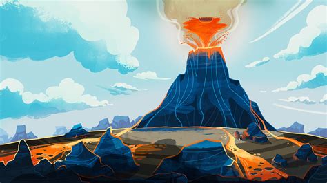 1920x1080 Resolution Volcano Art 1080P Laptop Full HD Wallpaper ...