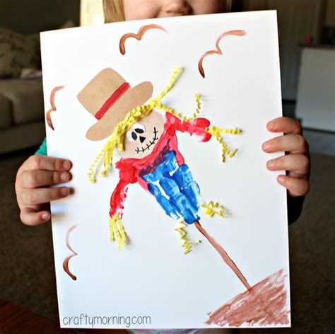 Handprint Scarecrow Craft for Kids to Make - Crafty Morning