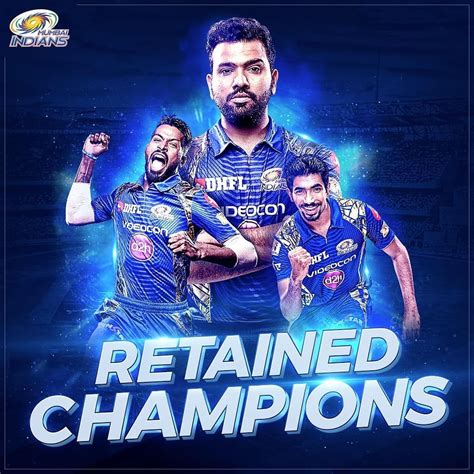 Mumbai Indians on Instagram: “Paltan, here are the 3⃣ retained champions! @rohitsharma45 ...