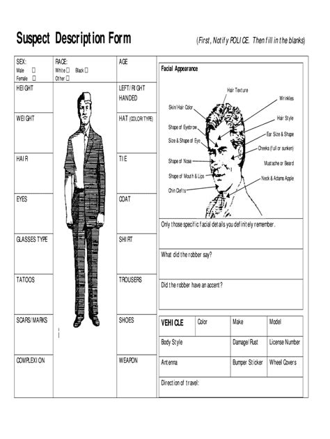 Suspect Description Sheet 2020 - Fill and Sign Printable Template ...