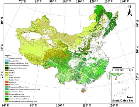 Map indicating the vegetation types in China. | Download Scientific Diagram