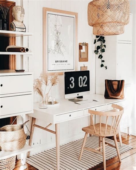 Clean And Bright, Boho Home Office Inspiration Ideas