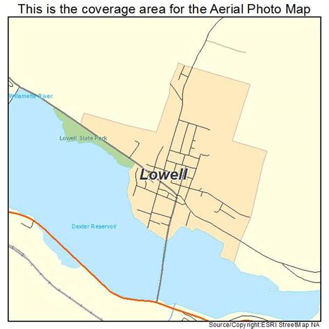 Aerial Photography Map of Lowell, OR Oregon