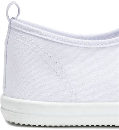 H&M Canvas Sneakers White, $17 | H & M | Lookastic.com