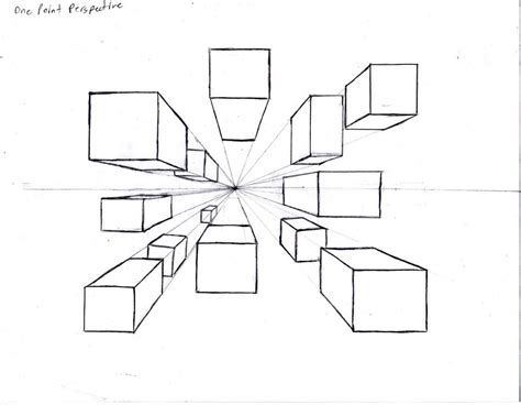 One Point Perspective - Cubes by Pockyshark on DeviantArt