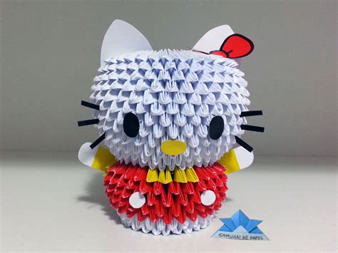 Origami 3D - Hello Kitty | Origami and quilling, Origami, Origami paper art