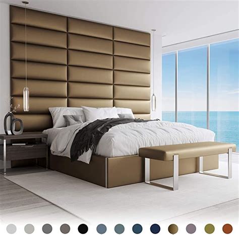 Amazon.com - Vänt Upholstered Wall Panels - King/Cal King Size Wall Mounted Headboards - Metalli ...