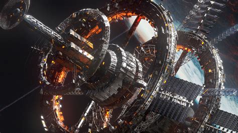 CGi Render Digital Art Space Station Science Fiction Artwork Wallpaper - Resolution:1920x1080 ...