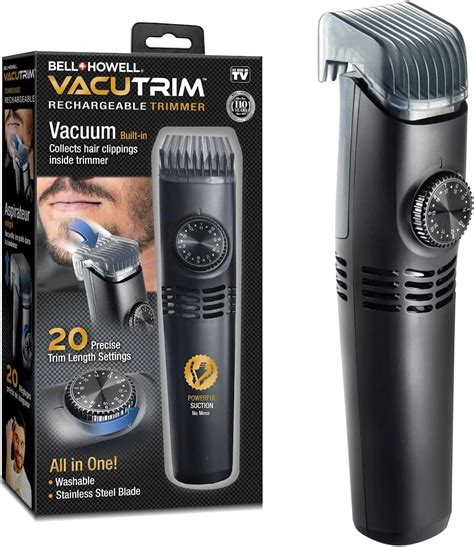 VacuTrim Vacuum Hair Trimmer Rechargeable Shave Cordless Hair Clipper ...