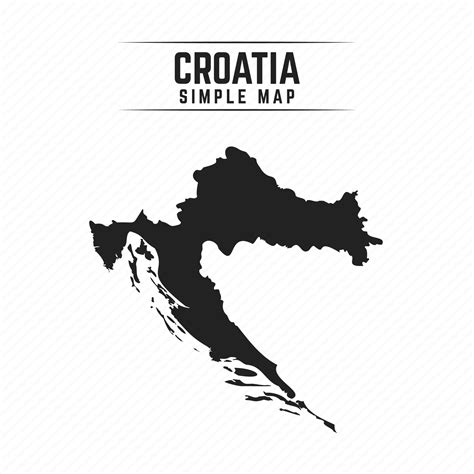 Simple Black Map of Croatia Isolated on White Background 3249475 Vector ...