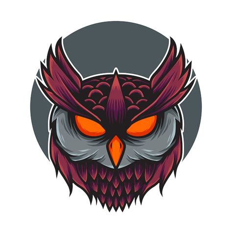 Premium Vector | Owl head logo mascot illustration