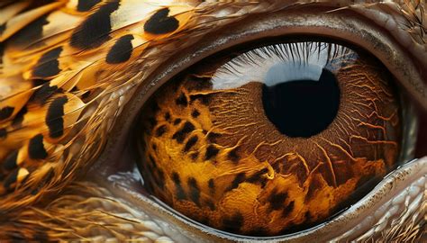 Vibrant peacock feather pattern on animal eye staring intensely generated by AI 25189719 Stock ...