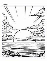 Beach Summer Sunset FREE coloring page  Primary Sheet TPT sketch template