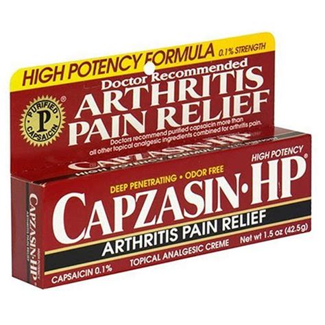 capsaicin 0 075: Capzasin-HP Arthritis Relief Topical Analgesic Cream ...