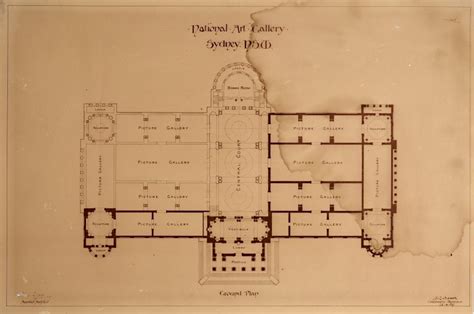 Architectural floor plan of the National Art Gallery of New South Wales ...