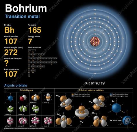 Bohrium, atomic structure - Stock Image - C018/3788 - Science Photo Library | Atomic structure ...