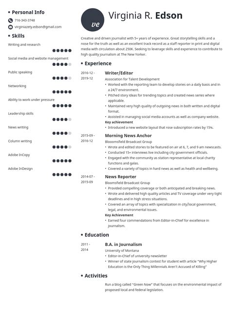 16 Journalism Student Resume