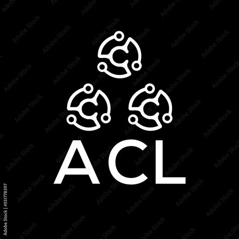 ACL letter logo. ACL best black background vector image. ACL Monogram ...