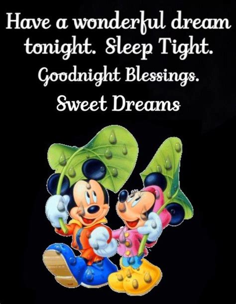 two mickey mouses with the words have a wonderful dream tonight sleep ...