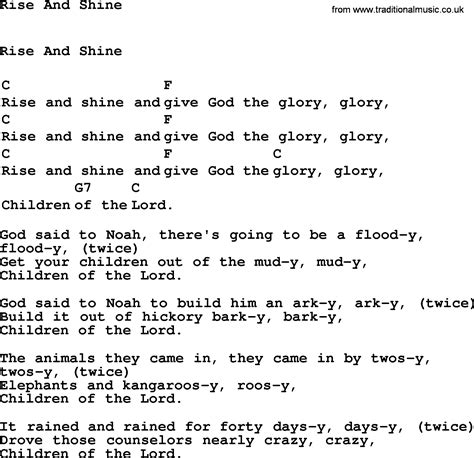 Top 1000 Folk and Old Time Songs Collection: Rise And Shine - Lyrics ...