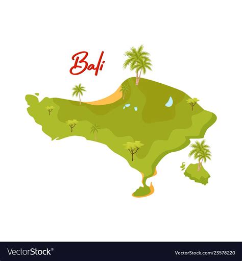 Flat design bali map green island vector image on VectorStock | Fotobuch, Fotos